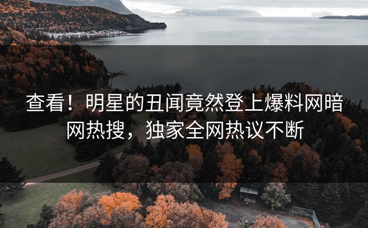 查看！明星的丑闻竟然登上爆料网暗网热搜，独家全网热议不断