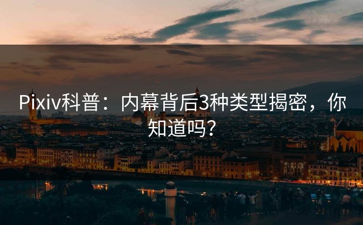 Pixiv科普：内幕背后3种类型揭密，你知道吗？