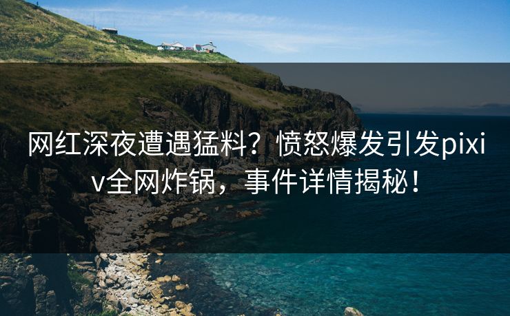 网红深夜遭遇猛料？愤怒爆发引发pixiv全网炸锅，事件详情揭秘！